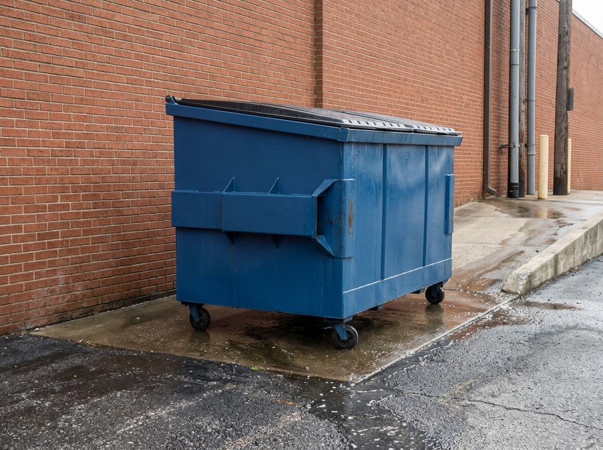 Commercial dumpster after cleaning