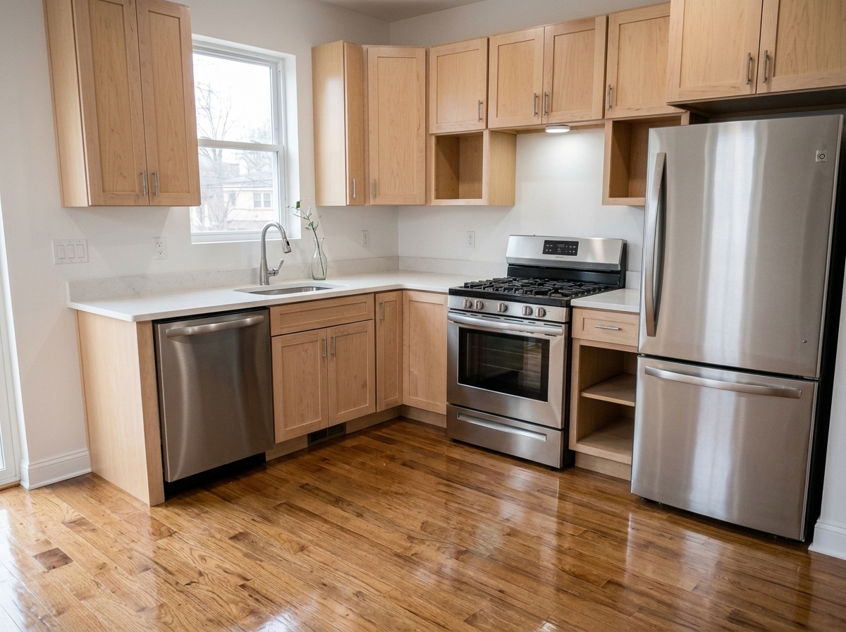 Kitchen after post-construction cleanup