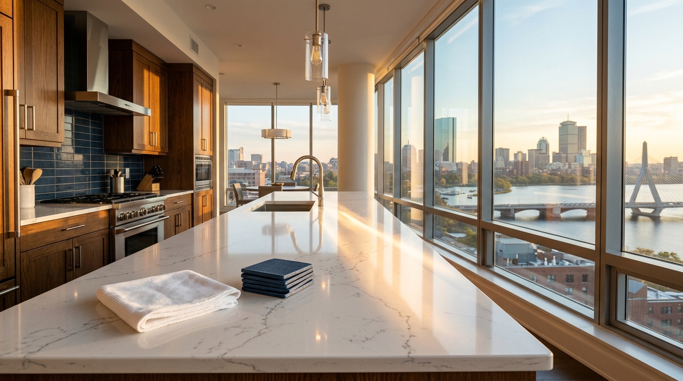 Boston luxury Airbnb after turnover cleaning