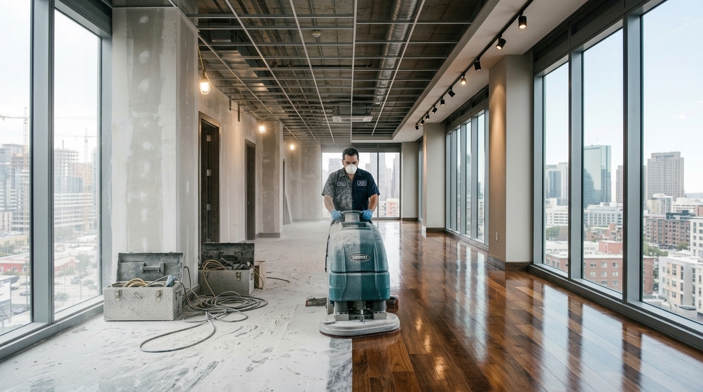 Before - construction dust covered floors