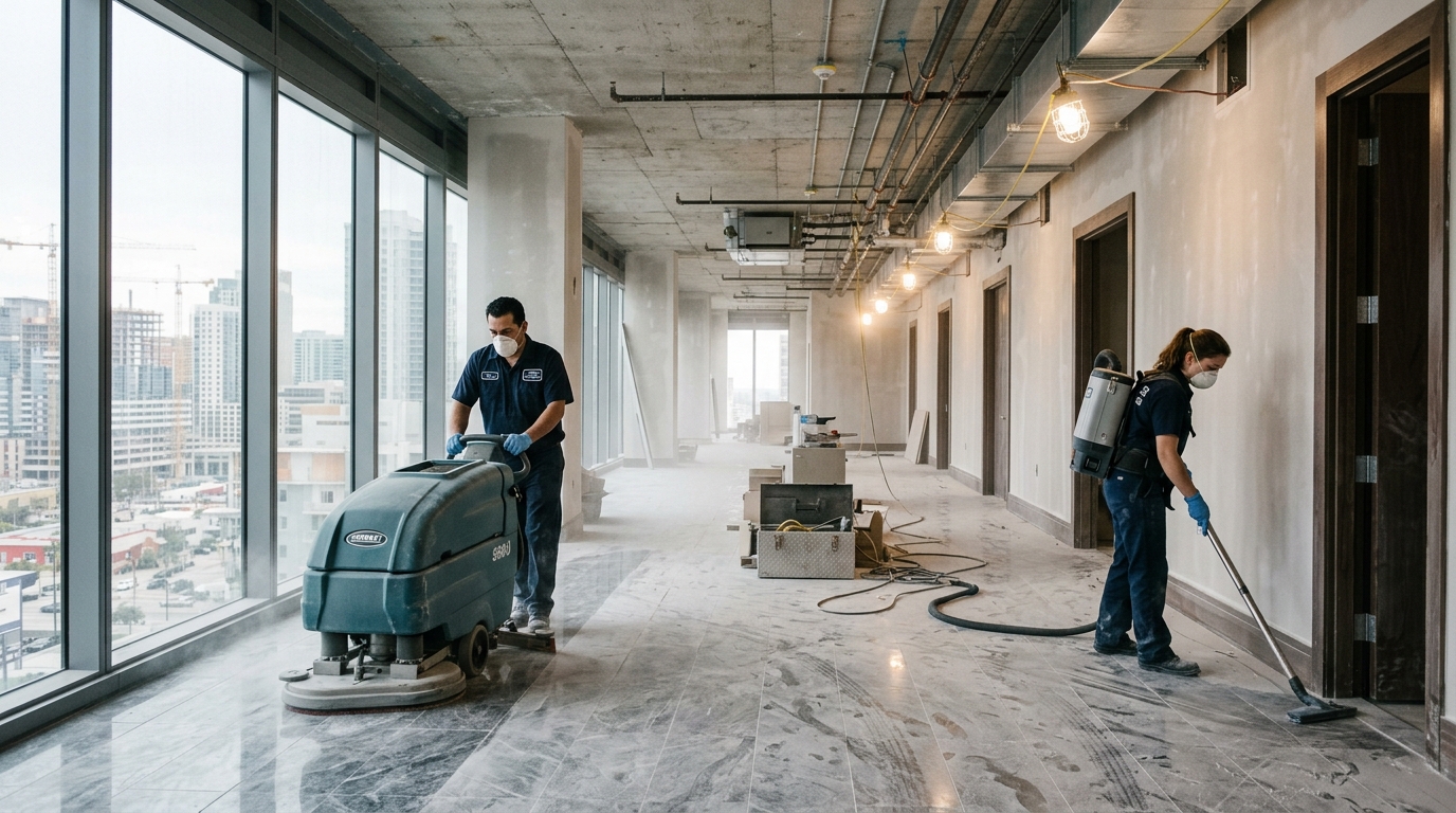 Blue Brick post-construction cleaning team